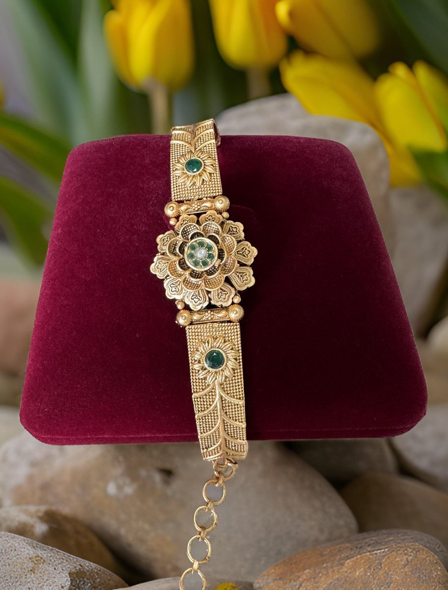 Flower Design Rajwadi Loose Bracelet