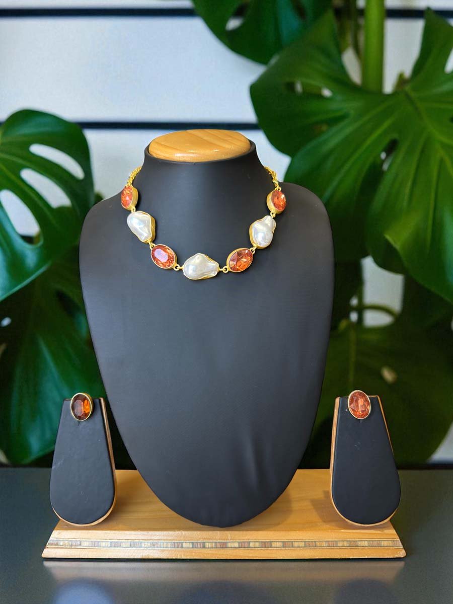 Vibrant Style MOP Necklace Set