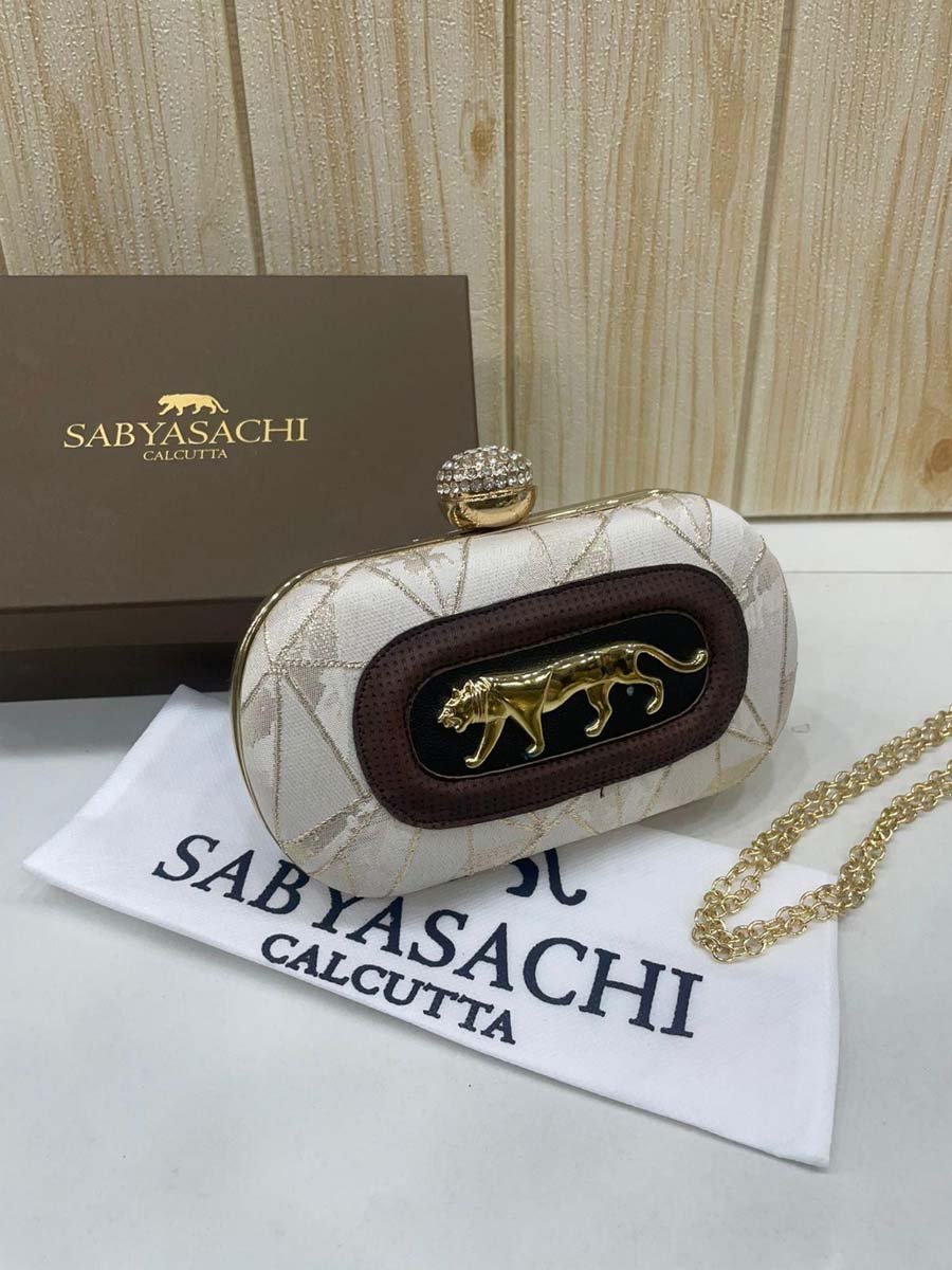 Sabyasachi Inspired Royal Bengal Tiger Motif Embellished Clutches