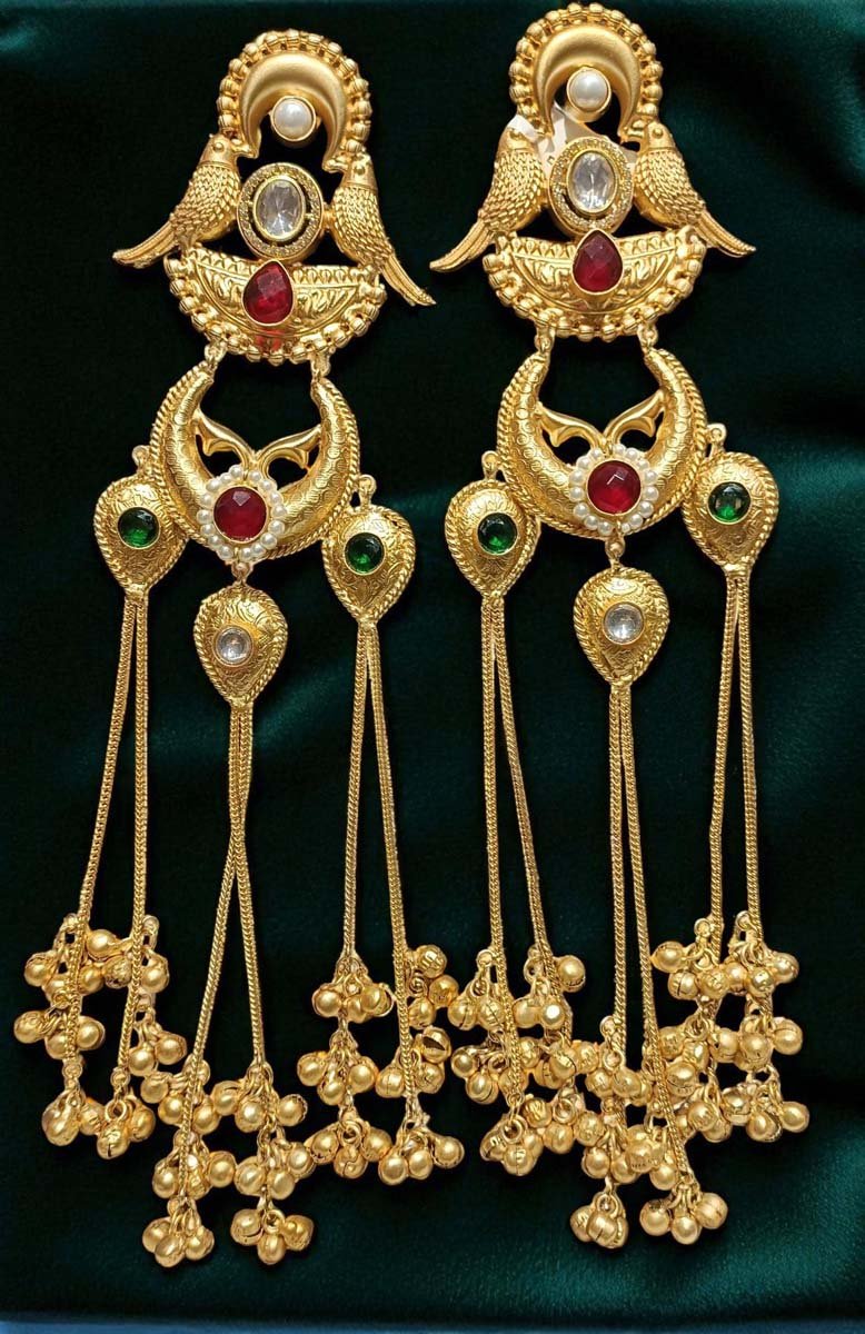 Traditional Kashmiri-style Long Earrings