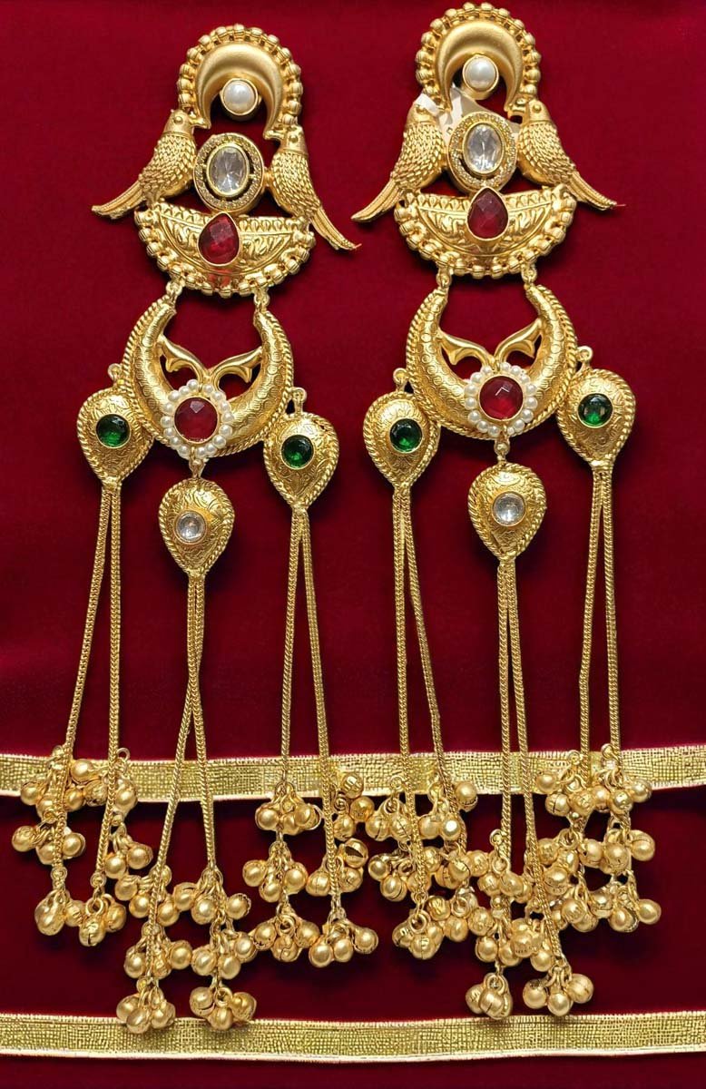 Traditional Kashmiri-style Long Earrings