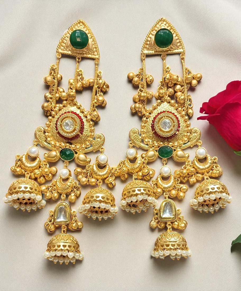Kashmiri Jhumka Long Earrings