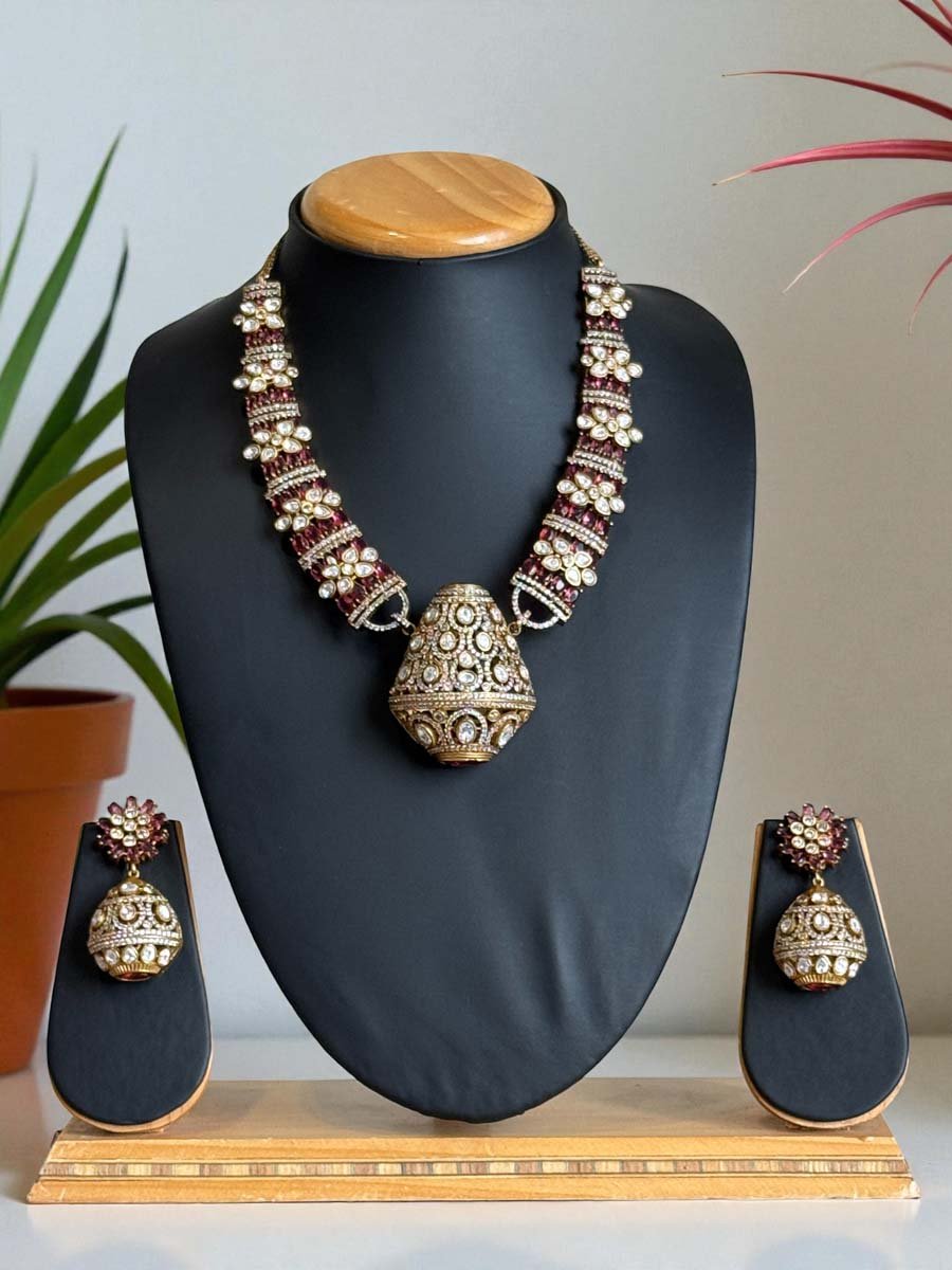 Sabyasachi Inspired Moissanite Kundan Necklace Set