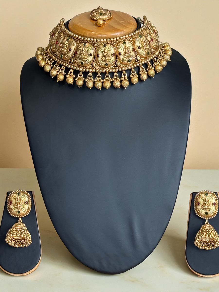 22k Gold Plated Temple Choker Set
