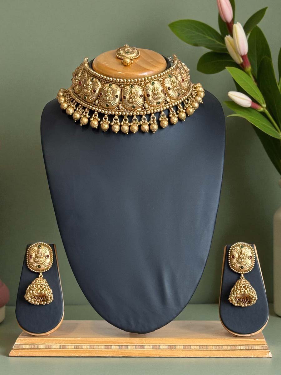 22k Gold Plated Temple Choker Set