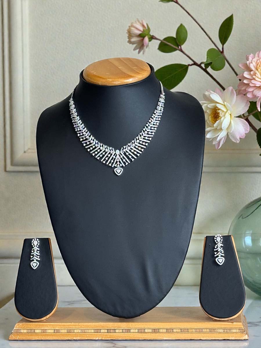 Trendy Designer CZ Necklace Set