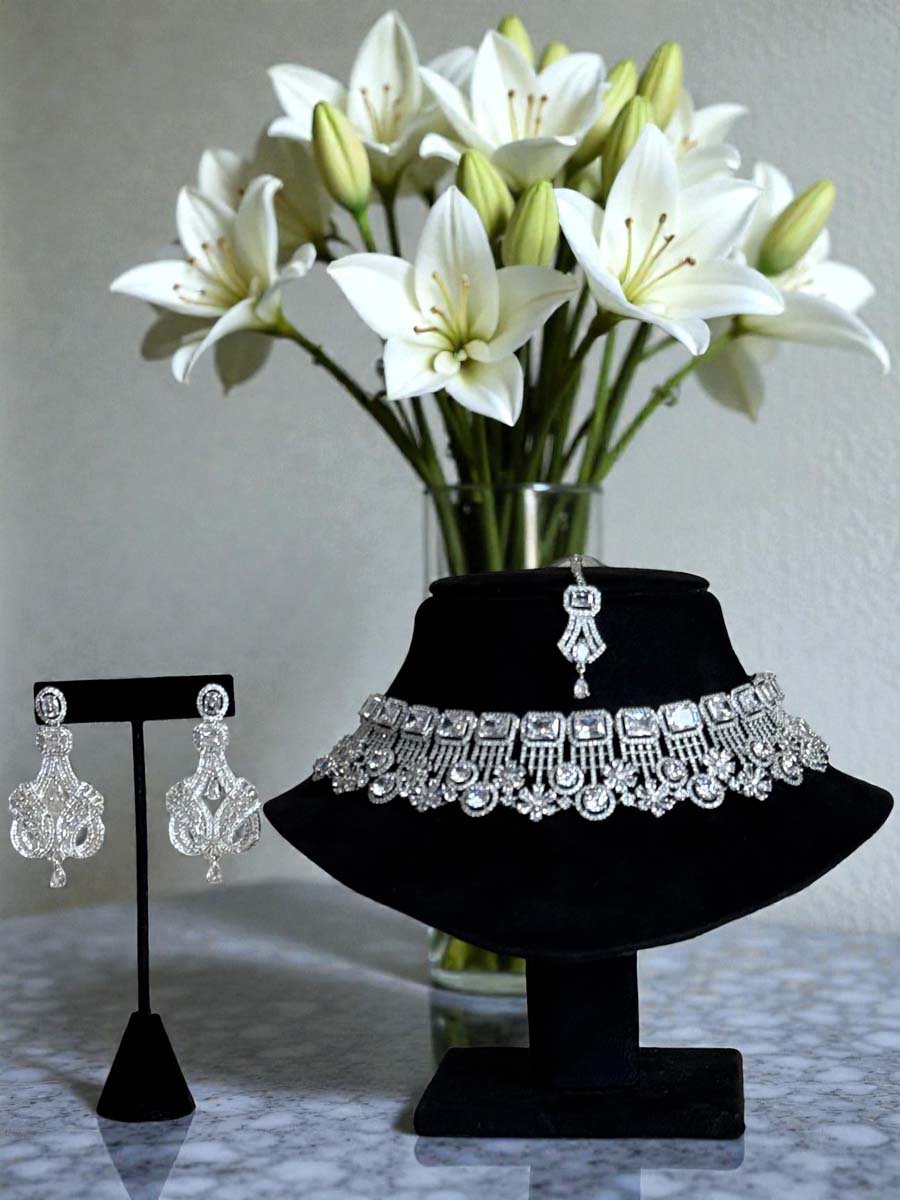 Premium Designer AD CZ Necklace Set