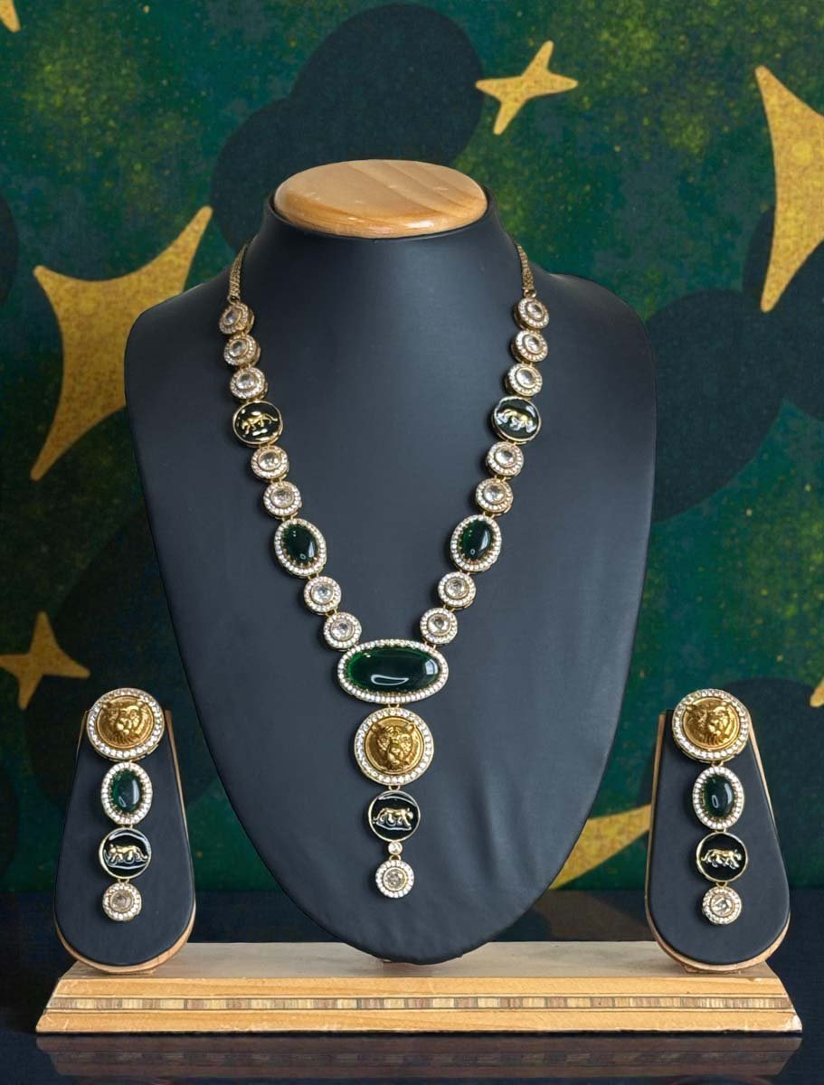 Sabyasachi Inspired Emerald Necklace set