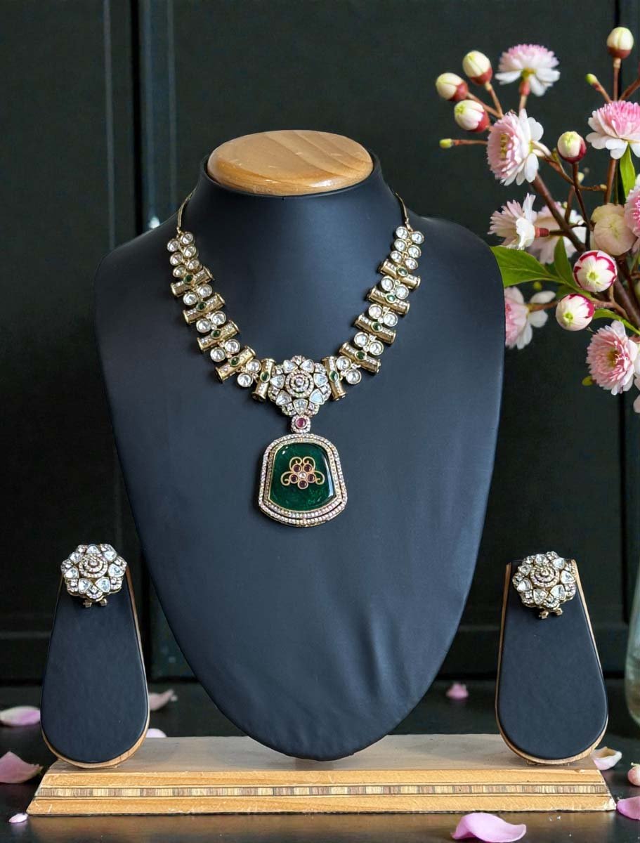 Premium Moissanite Bollywood Necklace Set