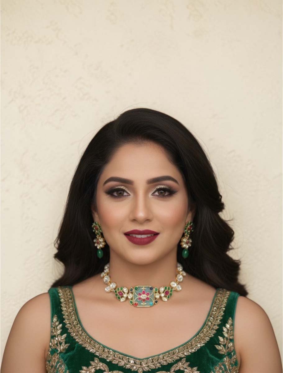Amrapali Inspired Moissanite Kundan Choker Set