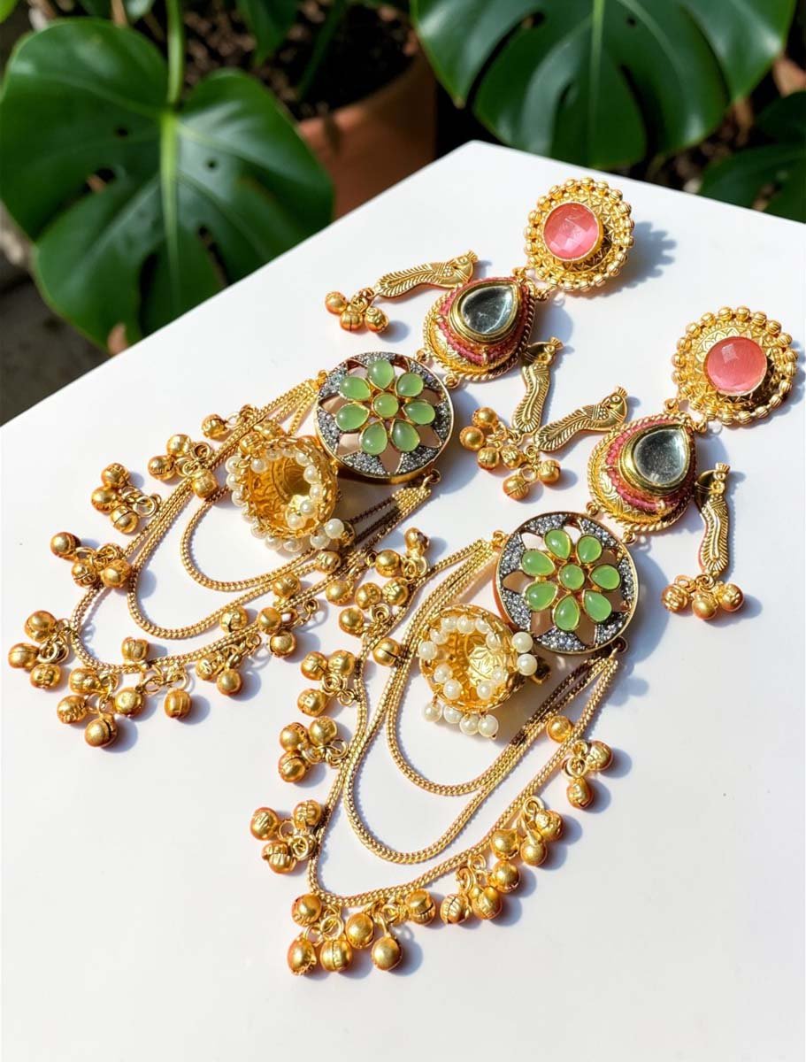 Kashmiri Designer Long Earrings