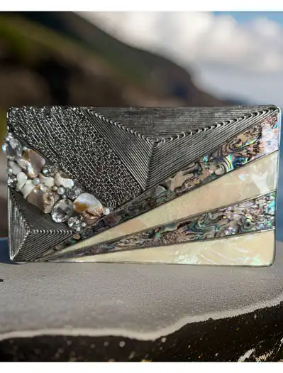 Silver MOTHER OF PEARL Clutch Bag