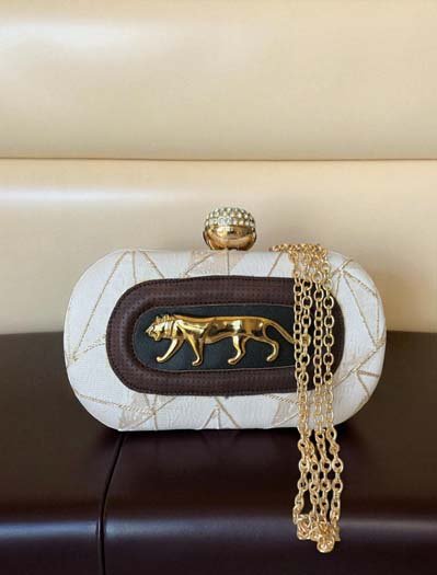 Sabyasachi Inspired Royal Bengal Tiger Motif Embellished Clutches