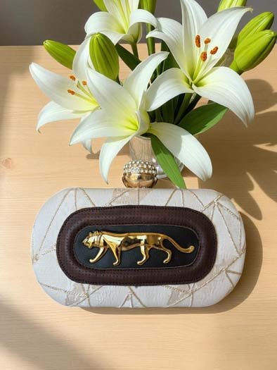 Sabyasachi Inspired Royal Bengal Tiger Motif Embellished Clutches