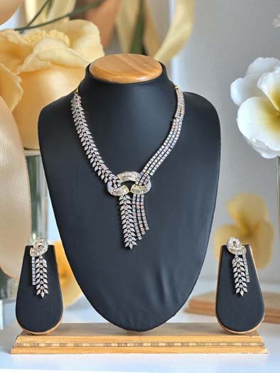 Famous Designer Trendy CZ Diamond Necklace Set