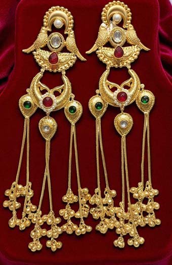 Traditional Kashmiri-style Long Earrings