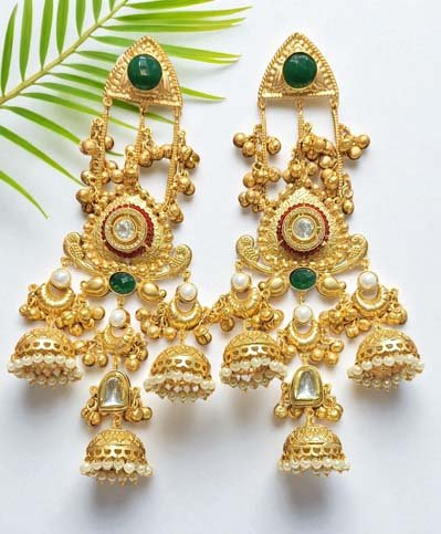 Kashmiri Jhumka Long Earrings