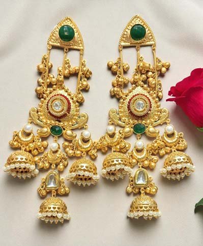 Kashmiri Jhumka Long Earrings