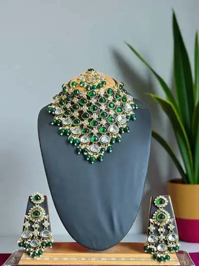 Sabyasachi Inspired Emerald Choker Set