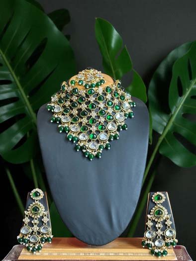 Sabyasachi Inspired Emerald Choker Set