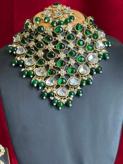 Sabyasachi Inspired Emerald Choker Set