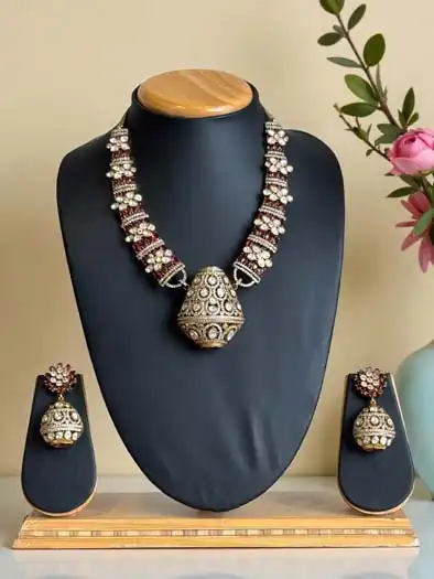 Sabyasachi Inspired Moissanite Kundan Necklace Set