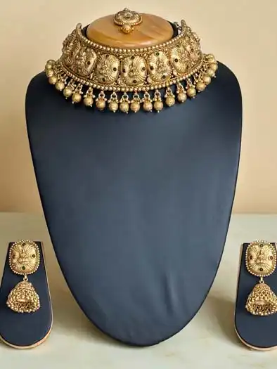 22k Gold Plated Temple Choker Set