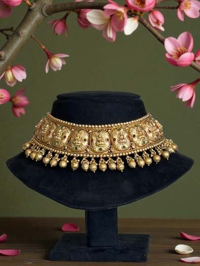22k Gold Plated Temple Choker Set