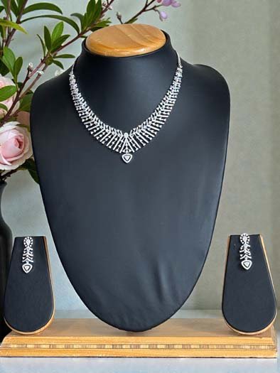 Trendy Designer CZ Necklace Set