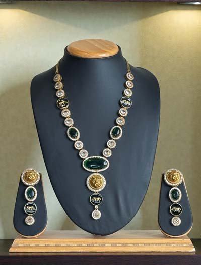 Sabyasachi Inspired Emerald Necklace set