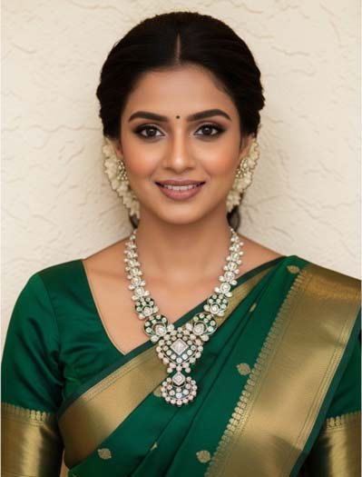 Premium Moissanite Emerald Necklace Set