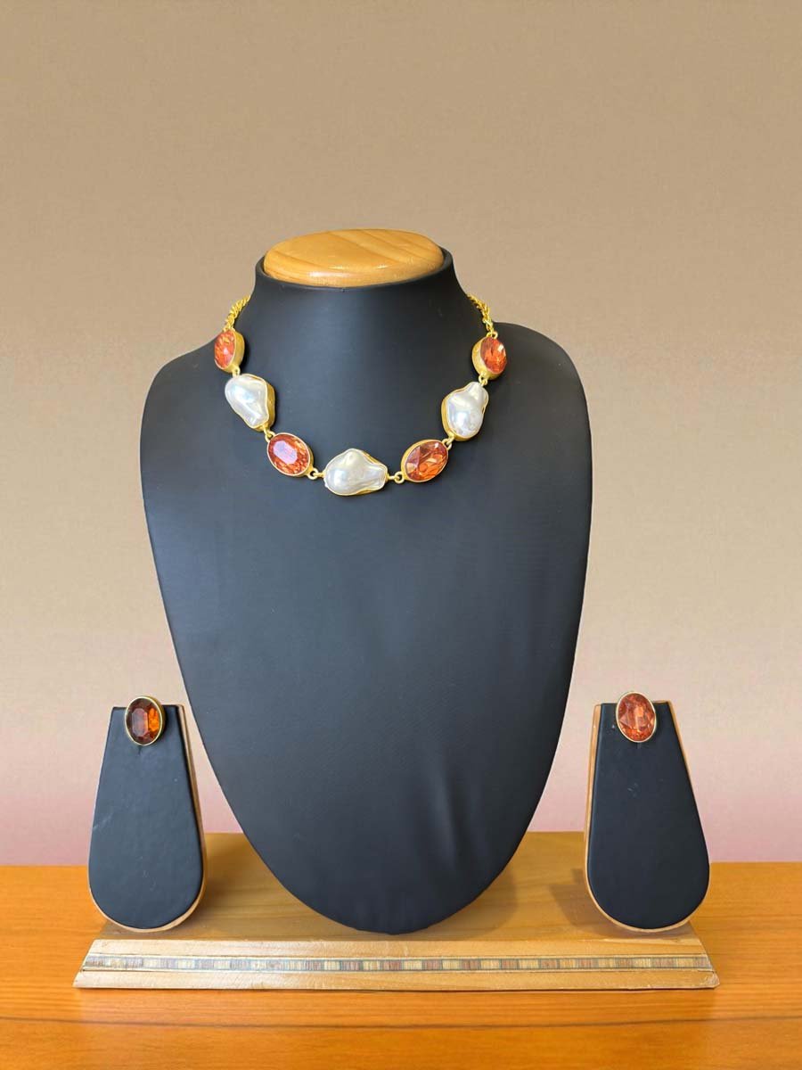 Vibrant Style MOP Necklace Set