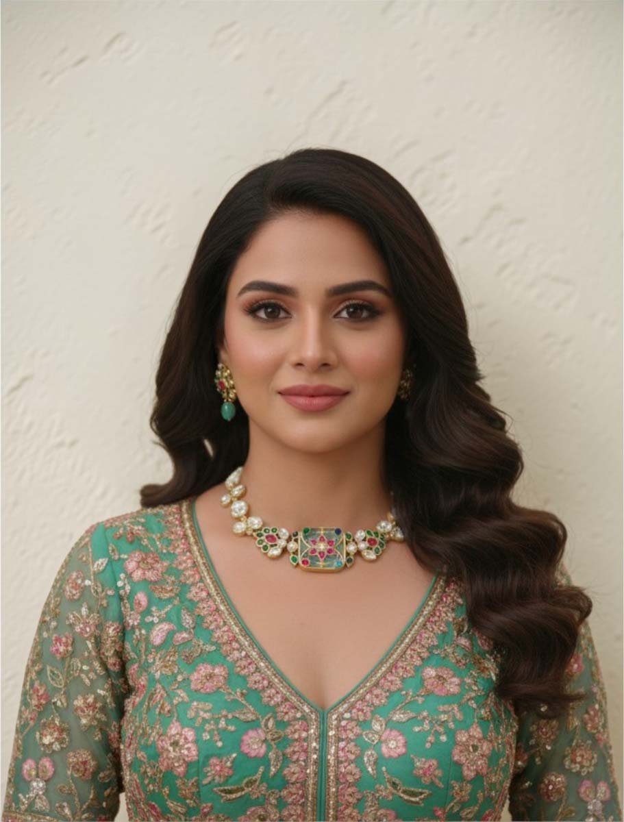 Amrapali Inspired Moissanite Kundan Choker Set