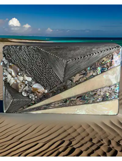 Silver MOTHER OF PEARL Clutch Bag