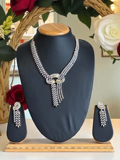 Famous Designer Trendy CZ Diamond Necklace Set