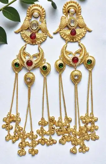 Traditional Kashmiri-style Long Earrings