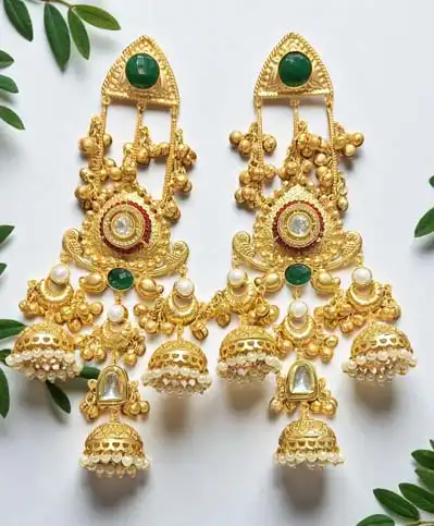 Kashmiri Jhumka Long Earrings