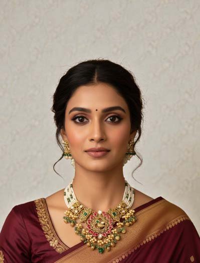 Bollywood Inspired Pachi Kundan Choker Set